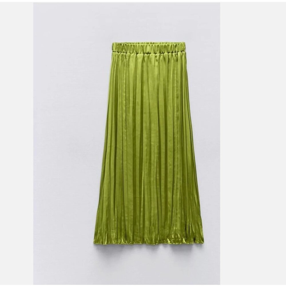 ZARA WRINKLED SATIN EFFECT MIDI SKIRT Sizes M, L NEW WITH TAG! - Picture 5 of 6